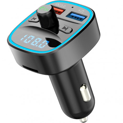FM-трансмиттер Bluetooth 5.0 модулятор, зарядное устройство QC3.0, microSD и USB, handsfree NOVELEKA FM1