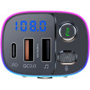 FM-трансмиттер Bluetooth 5.0 модулятор, зарядное устройство QC3.0, USB, TypeC, handsfree NOVELEKA FM3