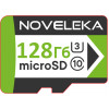 Карта памяти MicroSD 128 Гб U3, class 10 + SD адаптер NOVELEKA, высокая скорость записи до 81 Мб/с
